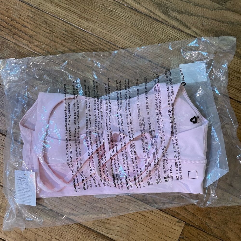 LULULEMON Energy Bra Longline Sports Bra Tank STRAWBERRY MILKSHAKE PINK 8 nwt